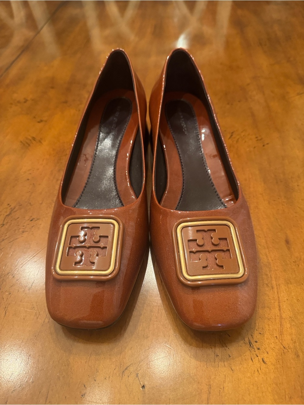 Tory Burch Georgia Pump - Patent Logo Square-Toe Flats